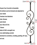 Top Shelf Bronze Wrought Iron Balusters 25 Pack 95Cm Height Anti Rust Railing Spindles with elegant design for stairs and porches.