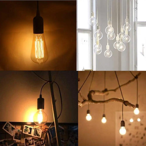 2 Pack E26 E27 LED Light Socket With 5.9 Foot Extension Cord On Off Switch US Plug Pendant Lighting Socket in various settings