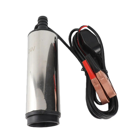 Jiawu 24V DC Submersible Pump For Fuel Transfer 30 Liters Per Minute stainless steel design with cables for easy connection.