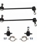 Front Suspension Kit With Ball Joints And Sway Bar Links Includes 2 Front Lower Ball Joints And 2 Sway Bar Links For A Solid Replacement That Delivers A Smoother Ride Tight Handling And Built To Last, four-piece kit