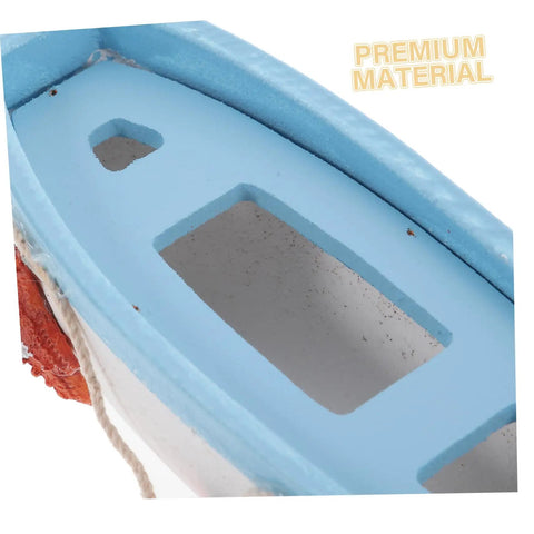 Close-up of Mediterranean Style RC Sailboat Ornament deck, showcasing premium material and craftsmanship in blue finish.