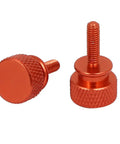 Orange Aluminum Alloy M3.5x12mm Fully Threaded Knurled Thumb Screws 10 Pack For PC Case And Computer Enclosures Durable Quick-Grip Fasteners With 0.6mm Thread Pitch And Tool-Free Easy Installation