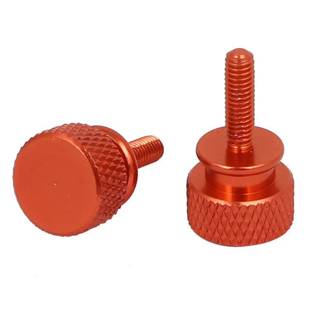 Orange Aluminum Alloy M3.5x12mm Fully Threaded Knurled Thumb Screws 10 Pack For PC Case And Computer Enclosures Durable Quick-Grip Fasteners With 0.6mm Thread Pitch And Tool-Free Easy Installation