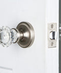 Old-School Retro Rope Rosette With Crystal Doorknob For Large Doors, Vintage Charm Door Hardware That Elevates Any Room, Durable Backplate