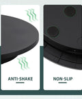 Close-up of Flyrivergo Large Photography Turntable 24 Inch Rotary Platform showcasing anti-shake and non-slip features.