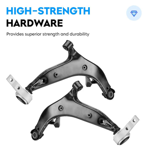 Beefed-Up Quest Front Lower Control Arms With Ball Joint Kit For Nissan Quest 2004-2009 Left And Right 2-Piece Suspension Replacement Rebuild Set K620560 K620561, black hardware