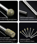 Diamond grinding bits set, 60 grit, 20-piece with 1/8" shanks for stone carving