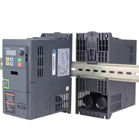11KW 380V VFD Three Phase To Three Phase Variable Frequency Drive Inverter With RS485 Port P Plus PB Terminal Control And Vector Motor Speed Controller For Heavy Duty Industrial Machinery And Power Tools, dark gray