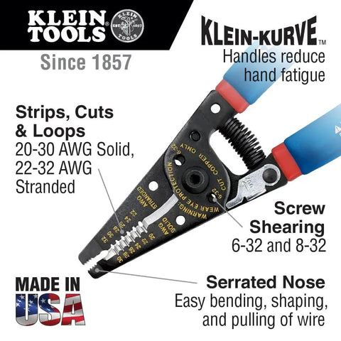 Built Tough Heavy Duty Wire Cutter And Stripper For 20 To 30 AWG Solid And 22 To 32 AWG Stranded Wire, Made In USA, shim handle