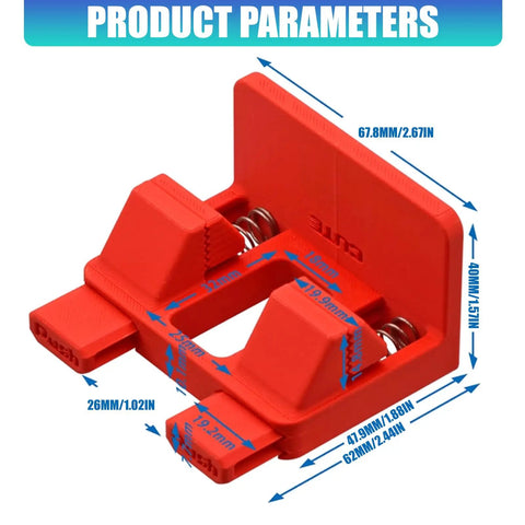 Heavy Duty Electric Wire Welding Fixture Strength Clamp For Secure Connection In Damp Garages No Rust, Super Quick Install Fixation Wire Holder dimensions diagram in red plastic