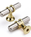 Two Tone Brushed Nickel And Gold Cabinet Knobs Set Of Ten For Kitchen Cabinets Dresser Bathroom Closets And Cupboards