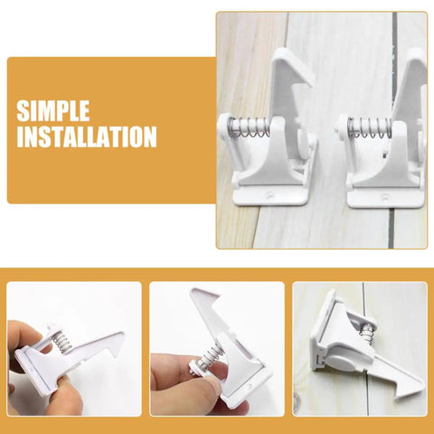 16 Pack Cabinet Locks For Childproofing Cabinets And Drawers Easy Install ABS Material White Kidproof Safety Locks For Kitchen Bathroom Bedroom No Drill Keeps Curious Little Helpers Out
