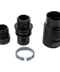 Vacuum Hose Connector Kit 4 Piece Set For WD1 To WD6 Models, showing 35mm black connectors and locking ring, durable plastic construction.
