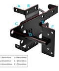 Self Locking Gate Latch Heavy Duty Post Mount Automatic Gravity Lever Fence Lock for Wood or PVC Gates Includes Fasteners, Durable Black Steel Security for Pool and Yard Garden, 2 Pack; black steel latch with dimensions
