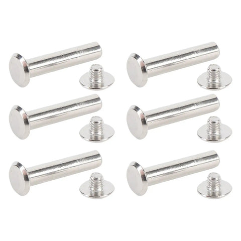 Rivet Nuts Kit M4 60 Piece Stainless Steel Fastener Set With 30 Rivets And 30 Screws Flat Round Head 9.5mm Handy Do It All Hardware For DIY Projects Leather Metal And Auto, six stainless rivets with screws