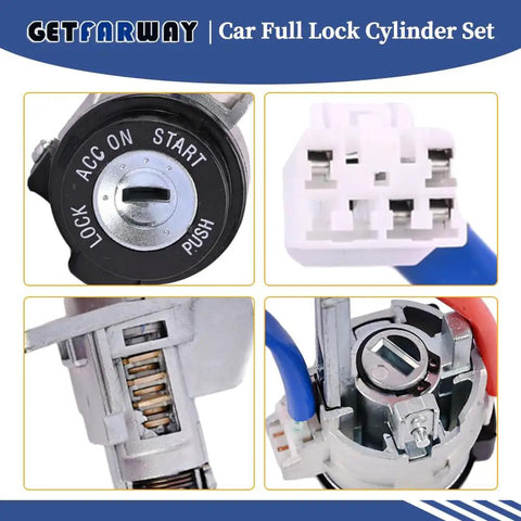 Lock Cylinder Set For Hyundai Elantra 2011-2016 Plug-And-Play Ignition Switch Front Left Door Lock And Two Universal Keys Replacement