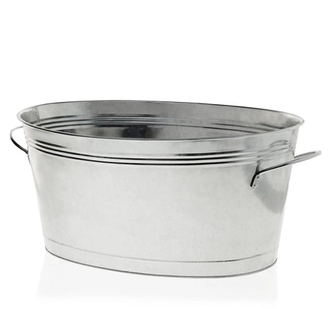 Large Galvanized Ice Tub For Parties With Sturdy Handles Six Point Three Gallon Beverage Cooler For Beer Wine Soda And Bottled Water Rustic Indoor Outdoor Drink Bucket For Tailgates BBQs And Backyard Gatherings