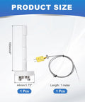 Meccanixity 4-inch K-type ceramic kiln thermocouple sensor probe with 1 m braided wire and yellow plug
