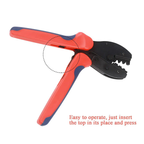 Heavy Duty Solar Crimping Tool Kit With Pliers For 2.5 4 6 Mm2 Solar Cable Connectors And Male Female Connectors, red handle