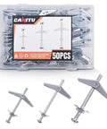 50 Piece Assortment Toggle Bolt And Wing Nut Kit For Hollow Walls With 1/8 3/16 And 1/4 Inch Butterfly Anchors Screws And Washers kit in case