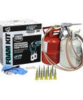 Heavy Duty Closed Cell Spray Foam Insulation Kit With Pre Connected Hoses 200 Board Feet Low Gwp Icc Approved Fire Retardant Foam and accessories.