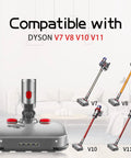 Mop Head Attachment For V7 V8 V10 V11 Vacuum Cleaners With LED Headlights, Water Reservoir, And 6 Reusable Mop Pads displayed with compatible Dyson models