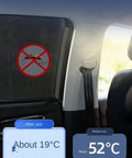 Tight Fit Window Shade Mesh For Tesla Cybertruck Wraps Door Frames To Block Sun Heat And Save Dash From Scratches showing temperature difference.