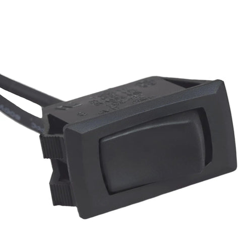 Mini Snap In Rocker Switch 15A 125V On Off Replacement For Cabinet Lighting And Household Fixtures, black close-up view