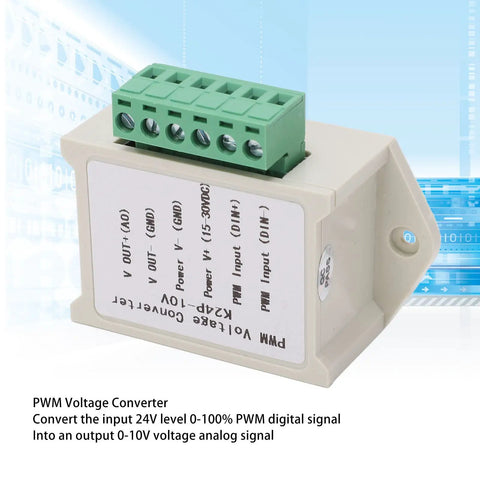 PWM To Voltage Module For Industrial Automation, 0-10V Analog Output, 0-100 Percent PWM To 0-10V Converter, 24V Input displayed.