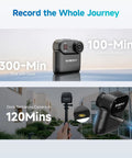 4K POV Wearable Camera For Daily Vlogging And Outdoor Adventures, IP68 Waterproof Mini Body Cam With 64GB Card, shown with dock.