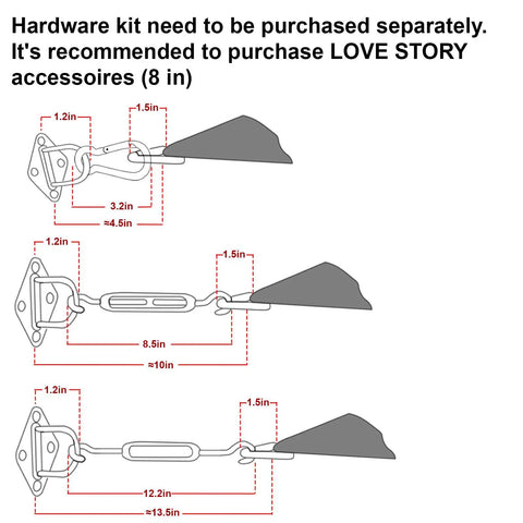 Diagram of hardware kit for Sun Shade Sail 20x20 Outdoor Rectangle Canopy For Patio And Garden Terra Red UV Block Weatherproof Shade