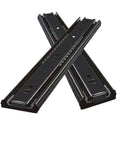 Heavy Duty Two Section Drawer Slides With Silent Damping System For 10 To 20 Inch Cabinets Cold Rolled Steel Cabinet Hardware For Effortless Quiet Operation, black side-mount slide pair