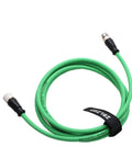 M12 4 Pin To 5 Pin Connector Cable For Actuator And Sensor, male to female, shielded signal wire, green, 2M length, IP67 rated