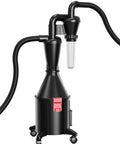 Two In One Dust Cyclone Vacuum Cleaner With Wall Mount Or Castor Wheels Space Saving Workshop Dust Collector black design