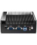 Heavy Duty Intel Core I5 8250U Mini Pc With Dual Gigabit Ethernet Ports For Seamless Opnsense Router And Esxi Virtualization Smooth Operator Home Office Server backend view showcasing COM ports and USB.