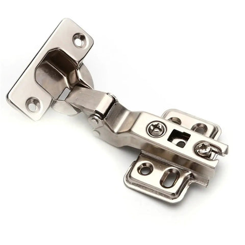 1 Piece -45 Degree Corner Fold Cabinet Door Hinge Set With Screws shiny metal hinge hardware visible at 45-degree angle for corner cabinet