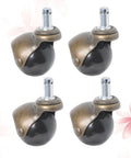 4pcs Inch Antique Bronze Ball Caster Wheel Swivel Chair Furniture with black wheels for smooth rolling and heavy use.
