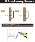 Diagram of breakaway screws for Antique Brass Cabinet Pulls Set 3.78 Inch Center To Center 10 Pack with adjustable length.