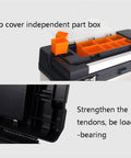 Close-up of Portable Lockable Toolbox Case With Removable Tray Durable Plastic And Stainless Steel Build showing compartment layout