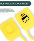 Close-up view of Two Piece Yellow Engine Coolant Reservoir Cap Replacement For OEM 55111074AA 55111074AB 52079331 54201.