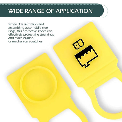 Close-up view of Two Piece Yellow Engine Coolant Reservoir Cap Replacement For OEM 55111074AA 55111074AB 52079331 54201.