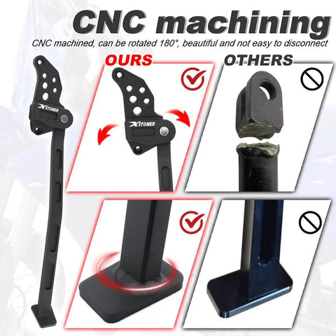 Comparison of Ultra Lightweight Aluminum Kickstand For YZ125 And YZ250 Dirt Bikes 2005 2026 vs other designs, CNC machined.