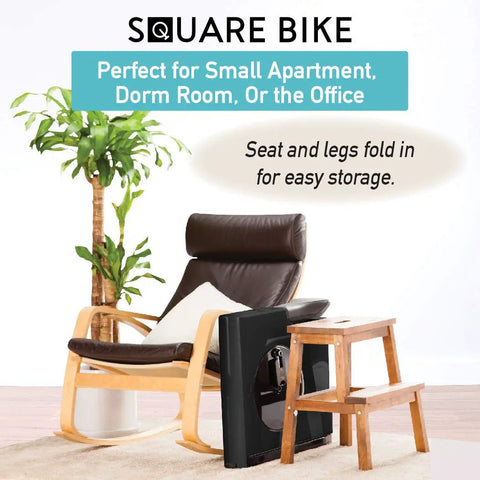 Felicity Compact Under Desk Exercise Bike With 8 Level Magnetic Resistance Foldable Space Saver in a home office setup