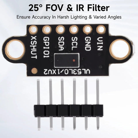 5 Pack Lidar Sensor 2m Range High Precision ToF Distance Module With I2C Interface front view.