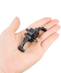 70mm Width Transfer Case With Reverse Shaft CNC Aluminum Gearbox for RC Crawler in hand, showcasing compact CNC aluminum design.