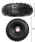 Rear Axle Assembly Kit For Ready To Roll Go Karts 740mm With 29 Inch Wheels Hub Rim Tire Brake Disc Caliper Master Cylinder T8F Chain Sprocket DIY Quad Trike Drift Bike tire showing dimension markings.
