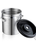Stainless Steel Airtight Coffee Container Set With Scoop Keeps Your Daily Brew Snacks Cereal Flour Straight Up Crisp Kitchen Game Changer Storage Jar Essentials with open lid.