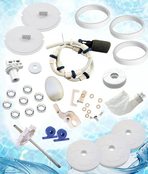 Polaris 180 280 Pool Cleaner Rebuild Kit with wheels, bearings, turbine, debris bag, tail hose components