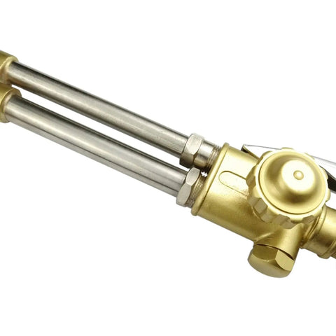 Close-up of Heavy Duty Cutting Torch Kit For Your Home Shop Welders With Acetylene Oxygen Cut Tool Set CA1350 on white background.