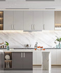 Premium 10 Pack 3.75 Inch Brushed Satin Nickel Kitchen Cabinet Pulls Heavy Duty Solid Metal Handles Rust Proof Finish No Sweat Setup For A Quick Kitchen Refresh on modern kitchen cabinets.